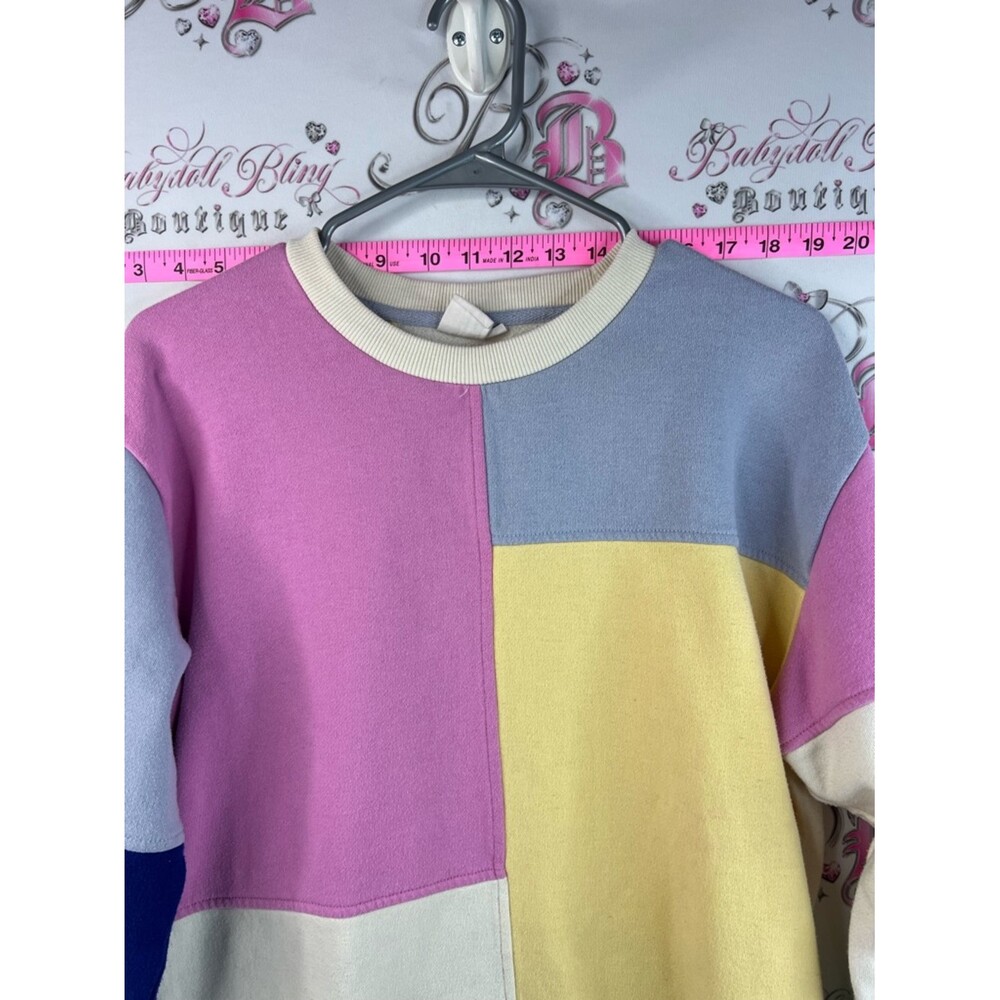 Vans Colorblock Pastel Crewneck Sweatshirt - Pink, Yellow, Blue, Cream, Green - Picture 6 of 10